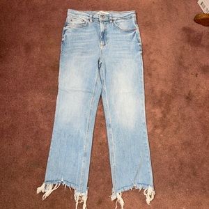 Zara light wash crop denim size 4